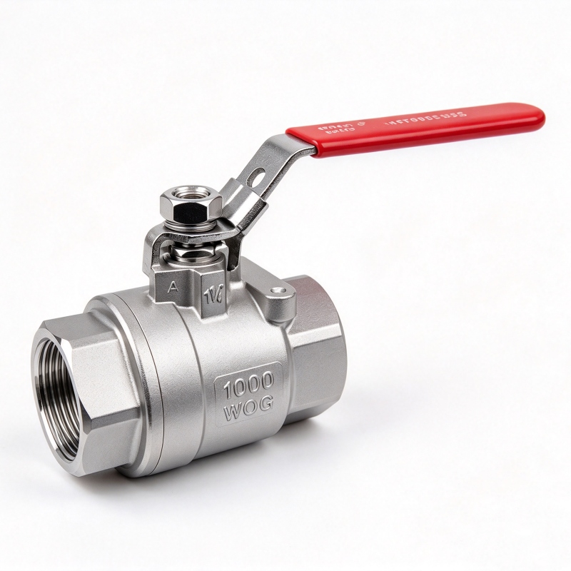 2PC Threaded Ball Valve 304 Stainless Steel Full Port 1000WOG