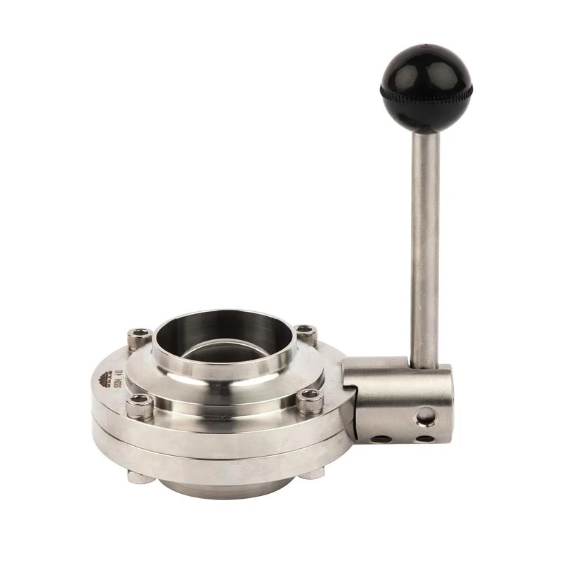Food Grade Manual Weld End Sanitary Butterfly Valve