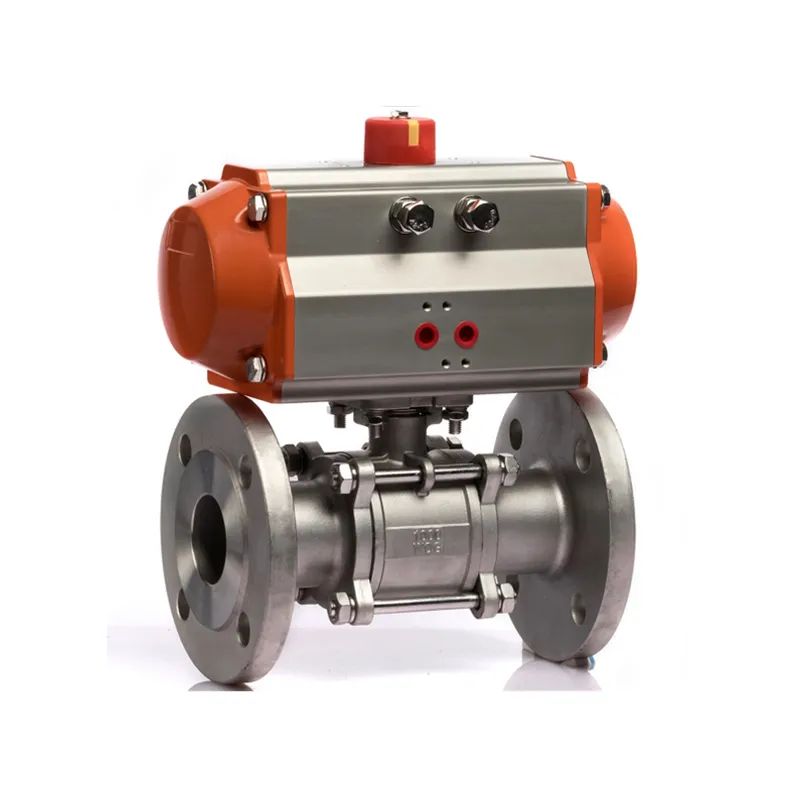 3PC Flanged Ball Valve with Pneumatic Actuator PN40