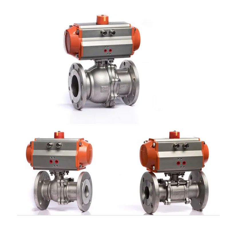 3PC Flanged Ball Valve with Pneumatic Actuator PN40