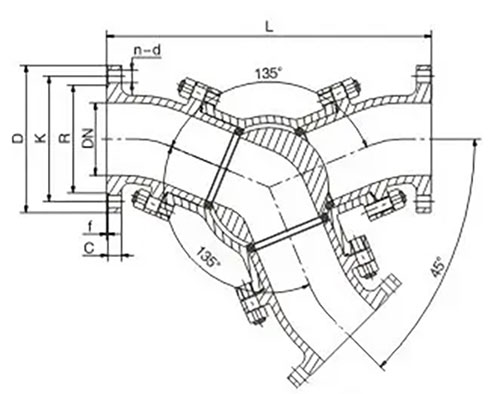 Y-Type Stainless steel PN16 three way ball valve