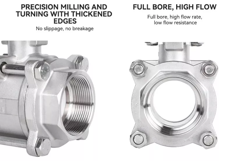 3-Piece Pneumatic Ball Valve