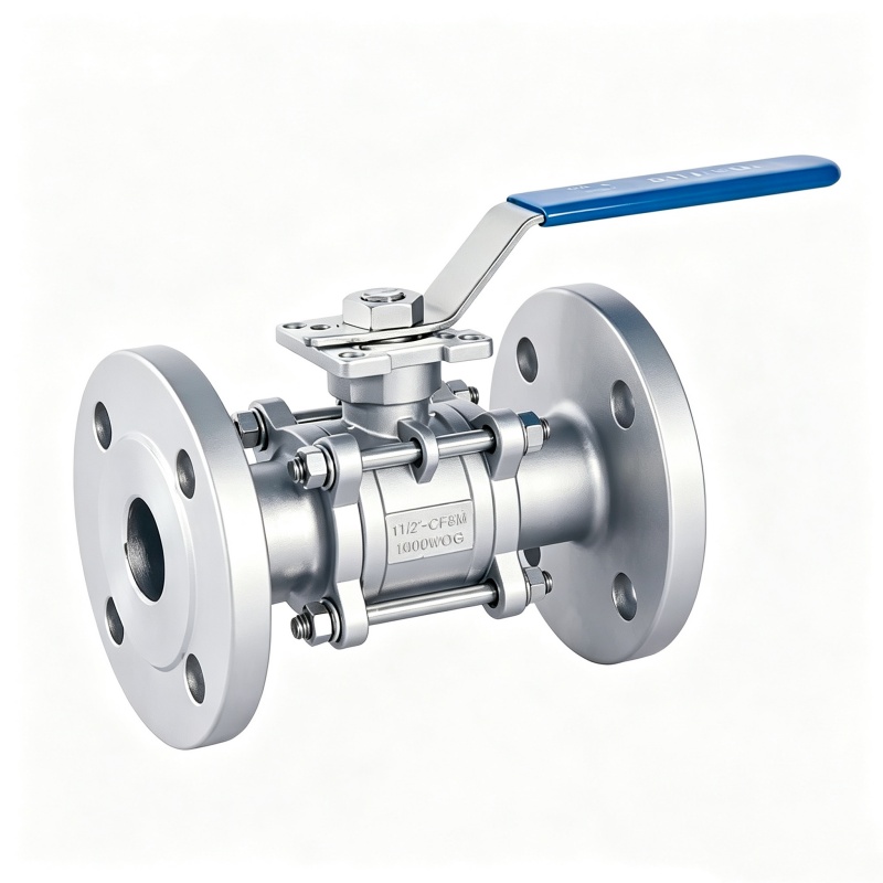 Mounting Pad 3PC Flanged Ball Valve