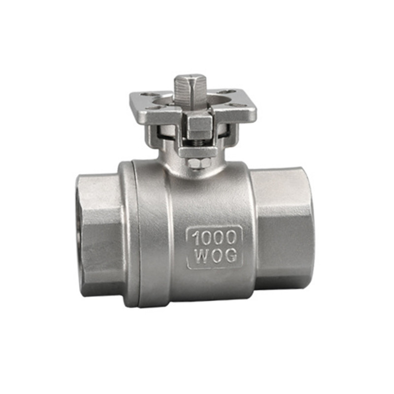 Stainless Steel 2-Piece Ball Valve Threaded with Direct Mounting Pad